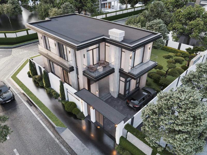 Mẫu thiết kế nhà mái bằng 2 tầng được khá nhiều gia đình lựa chọn