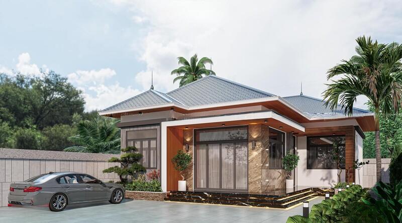 Nhà mái Nhật hiện đại phù hợp với nhiều nhu cầu sử dụng của các gia đình kiểu mới