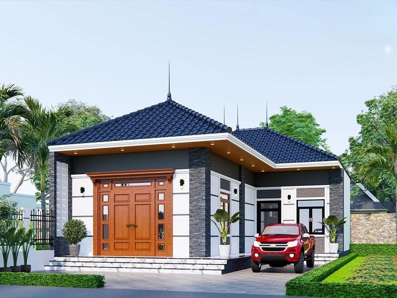 Mẫu thiết kế nhà mái Nhật chữ L đảm bảo sự cân đối trong tổng thể