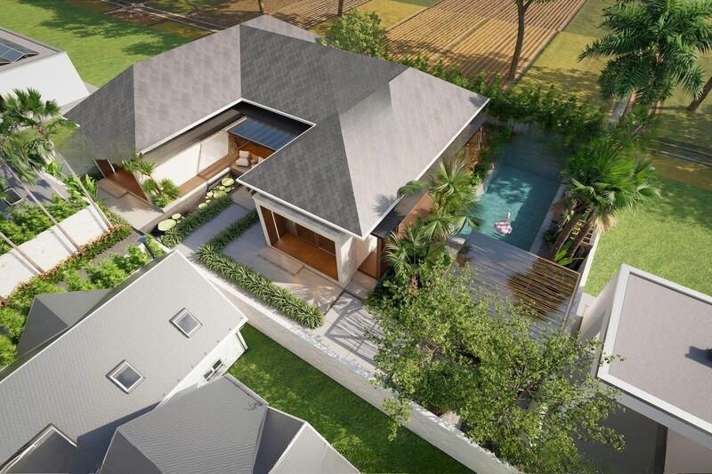 Nhà mái Nhật chữ U với các hình khối rõ ràng, tạo chiều sâu cho công trình