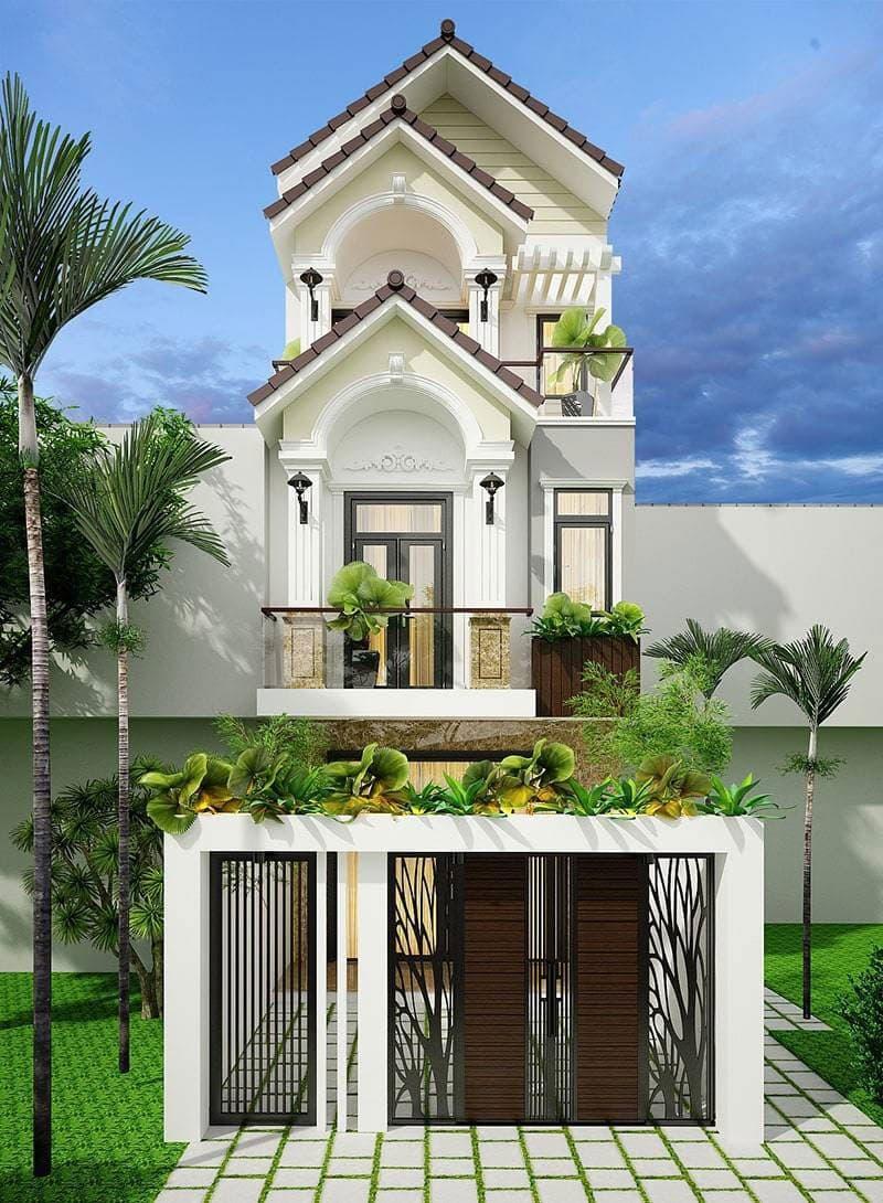 Mẫu nhà mái Thái hình ống được yêu thích với thiết kế trẻ trung, hiện đại