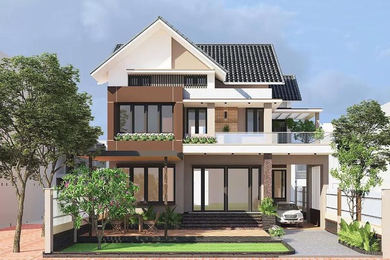 Mẫu nhà mái Thái 4 phòng ngủ phù hợp với các gia đình có đông thành viên