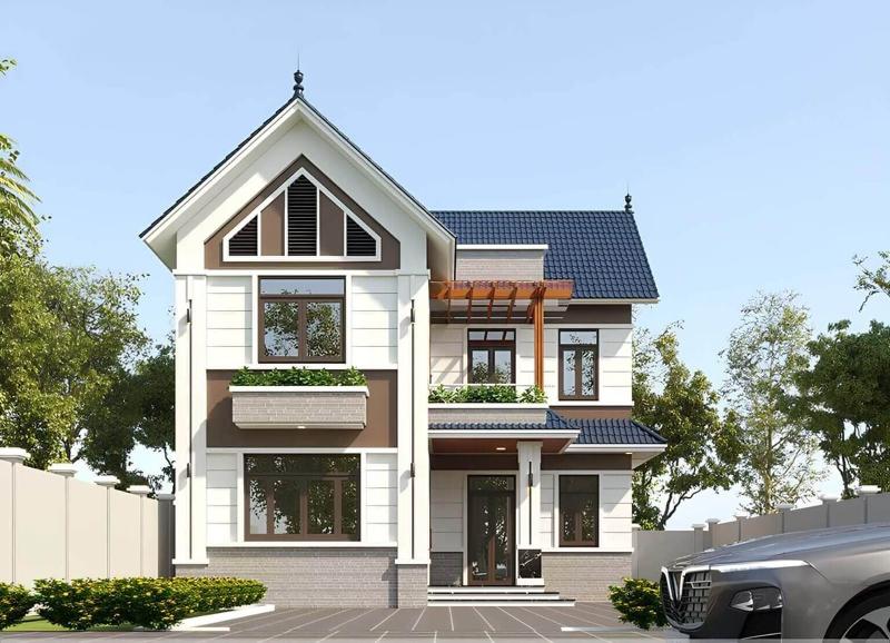 Mẫu nhà mái thái 4 phòng ngủ phù hợp với kiến trúc hiện đại hoặc tân cổ điển sang trọng