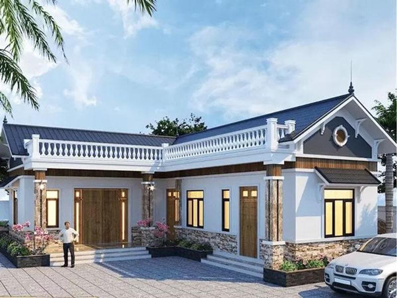 Mẫu nhà ống cấp 4 chữ L được nhiều gia chủ yêu thích