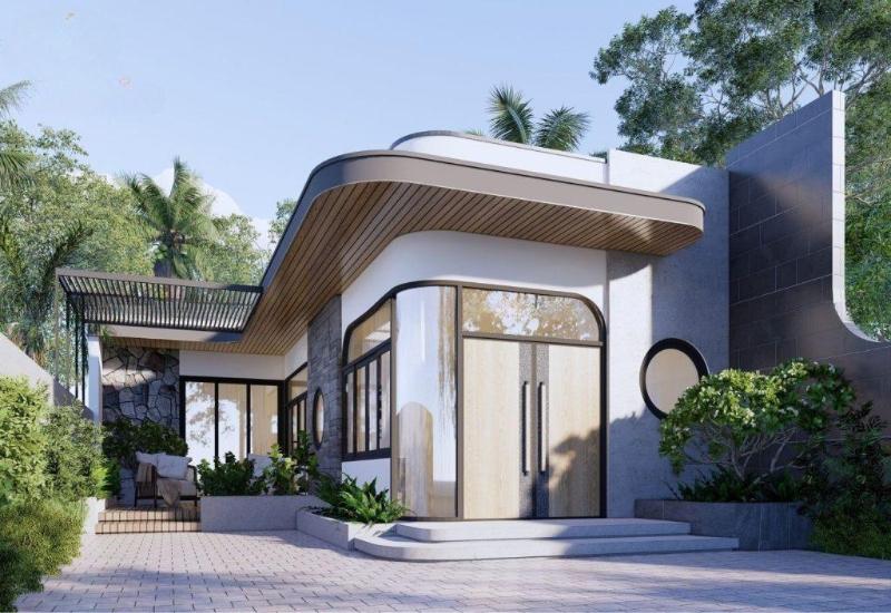 Mẫu nhà ống 3 phòng ngủ dạng cấp 4 phong cách hiện đại