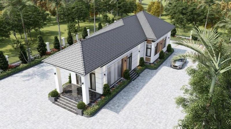 Mẫu nhà ống cấp 4 đẹp mái Nhật được nhiều chủ đầu tư yêu thích