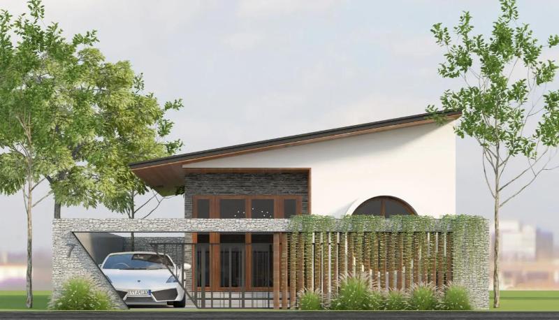 Mẫu nhà ống cấp 4 mái lệch được sử dụng khá nhiều ở vùng nông thôn