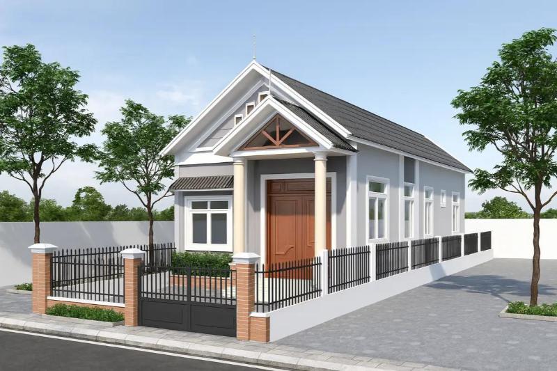 Mẫu nhà ống cấp 4 mái tôn phù hợp với khung cảnh xung quanh