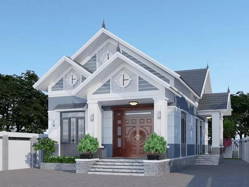 Mẫu thiết kế nhà ống mái tôn giả ngói cấp 4 hiện đại