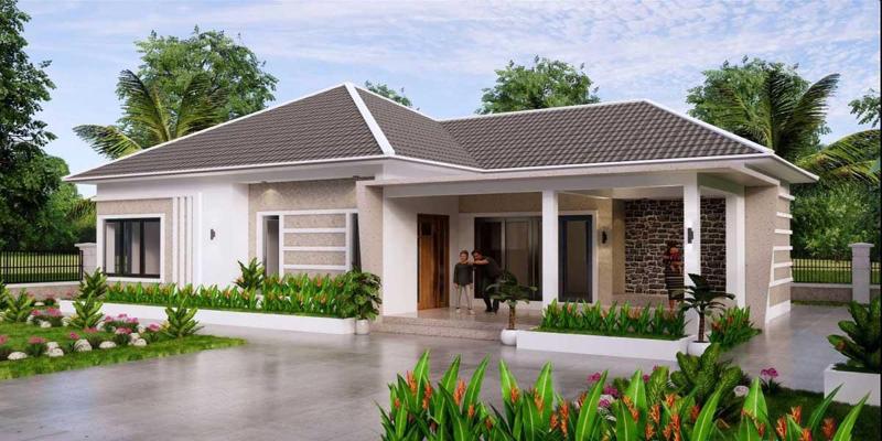 Mẫu nhà vườn cấp 4 4 phòng ngủ phù hợp với gia đình có từ 2 - 3 thế hệ chung sống