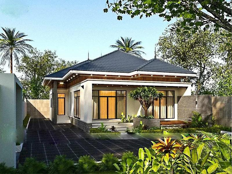 Chiêm ngưỡng mẫu nhà cấp 4 mái ngói có sân vườn vô cùng thân thuộc