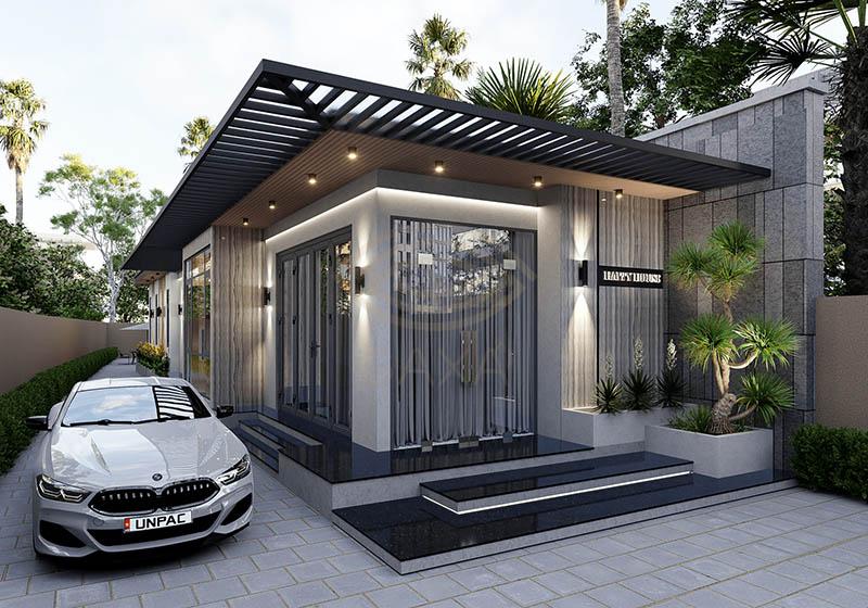 Mẫu thiết kế nhà vườn mái bằng nhỏ đẹp, tinh tế