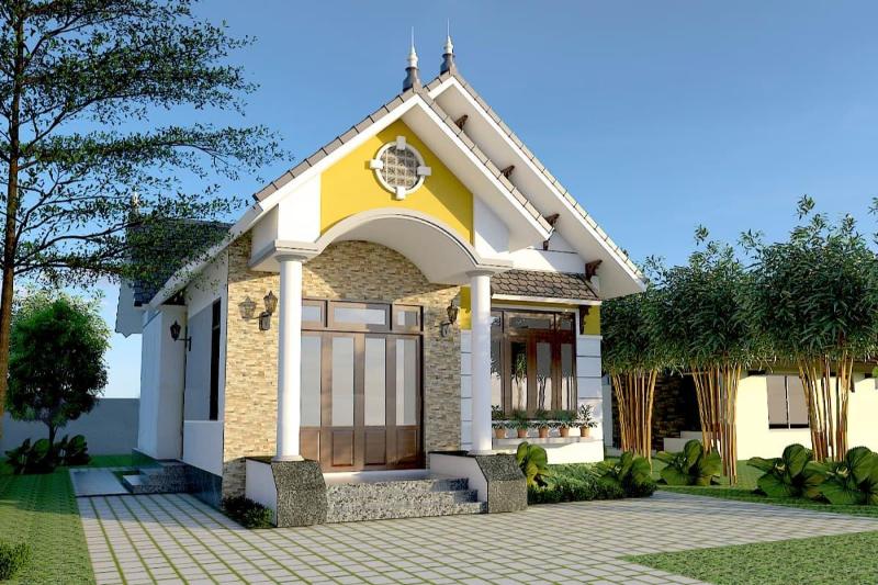 Mẫu nhà nhỏ sân vườn mái Thái truyền thống