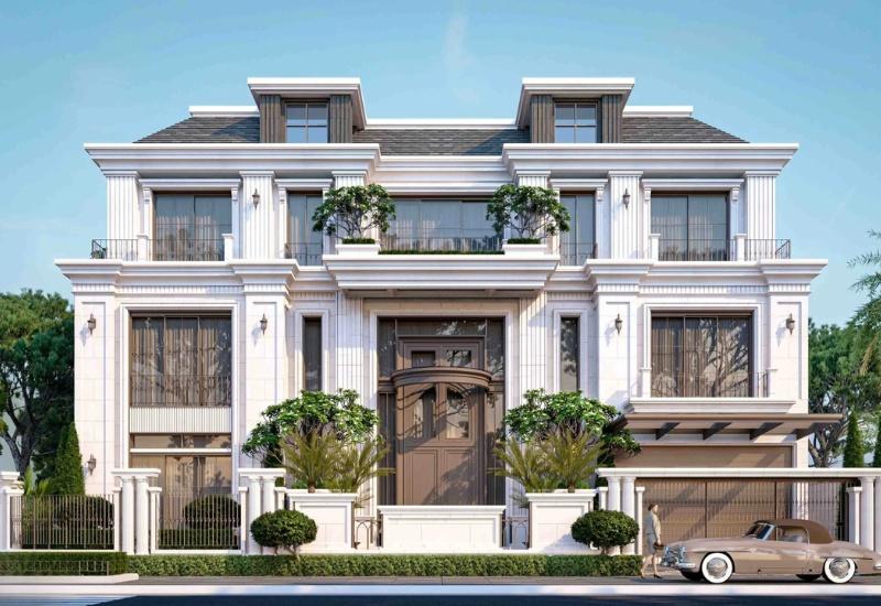 Thiết kế kiến trúc biệt thự sang trọng với 3 tầng