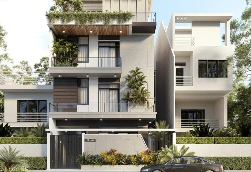 Mẫu biệt thự 4 tầng mang kiến trúc hiện đại lạ mắt