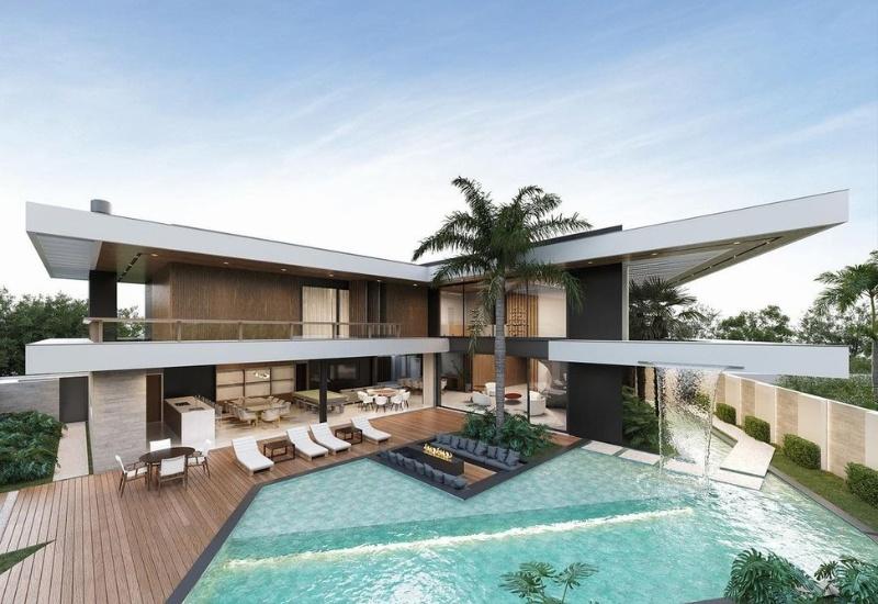 Mẫu thiết kế bể bơi trong sân vườn