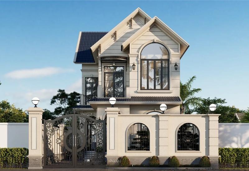 Kiểu dáng mái Thái có độ dốc lớn, thoát nước tốt nên tuổi thọ biệt thự được nâng cao