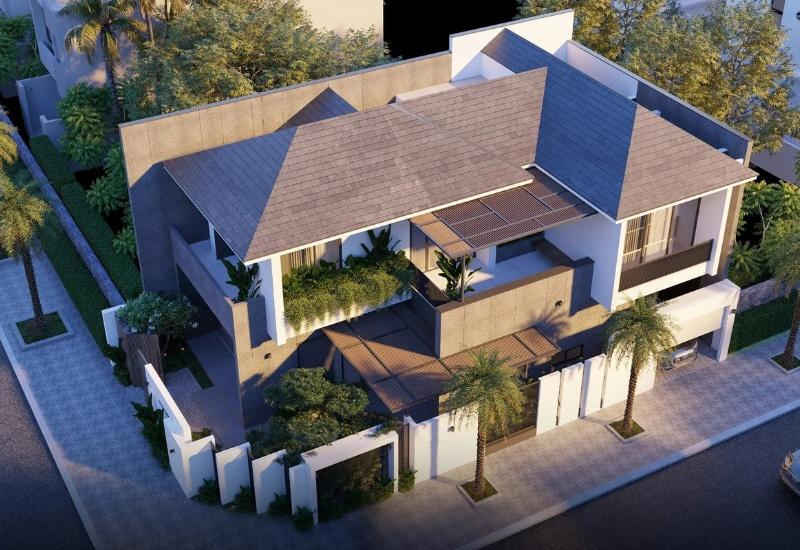 Mẫu thiết kế kiến trúc biệt thự đẹp mái Nhật