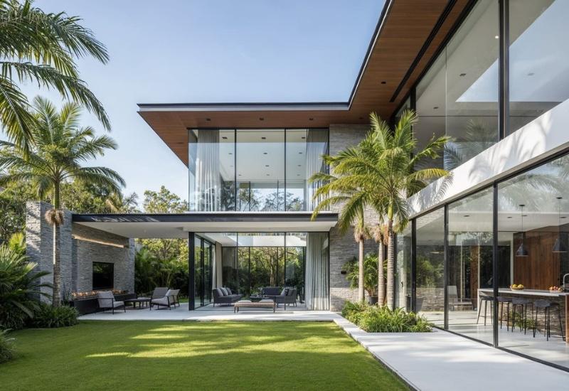 Mẫu thiết kế biệt thự mái bằng phong cách hiện đại