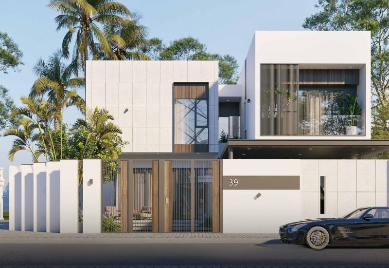 Kiến trúc biệt thự hiện đại gây ấn tượng mạnh mẽ nhờ hình khối vuông vức