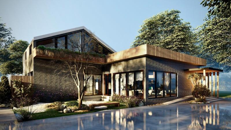 Mẫu nhà vườn 1 tầng diện tích 300m2 phong cách hiện đại