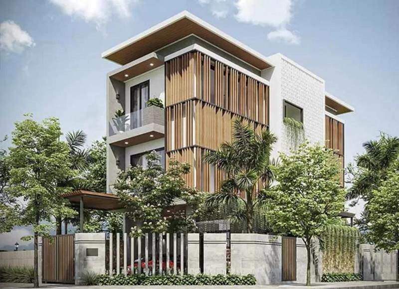 Mẫu mặt tiền nhà phố mái bằng hướng Tây có nét đẹp khó lỗi thời