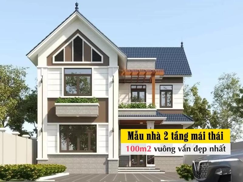 Mẫu nhà mái Thái 100m2 phù hợp với khí hậu Việt Nam