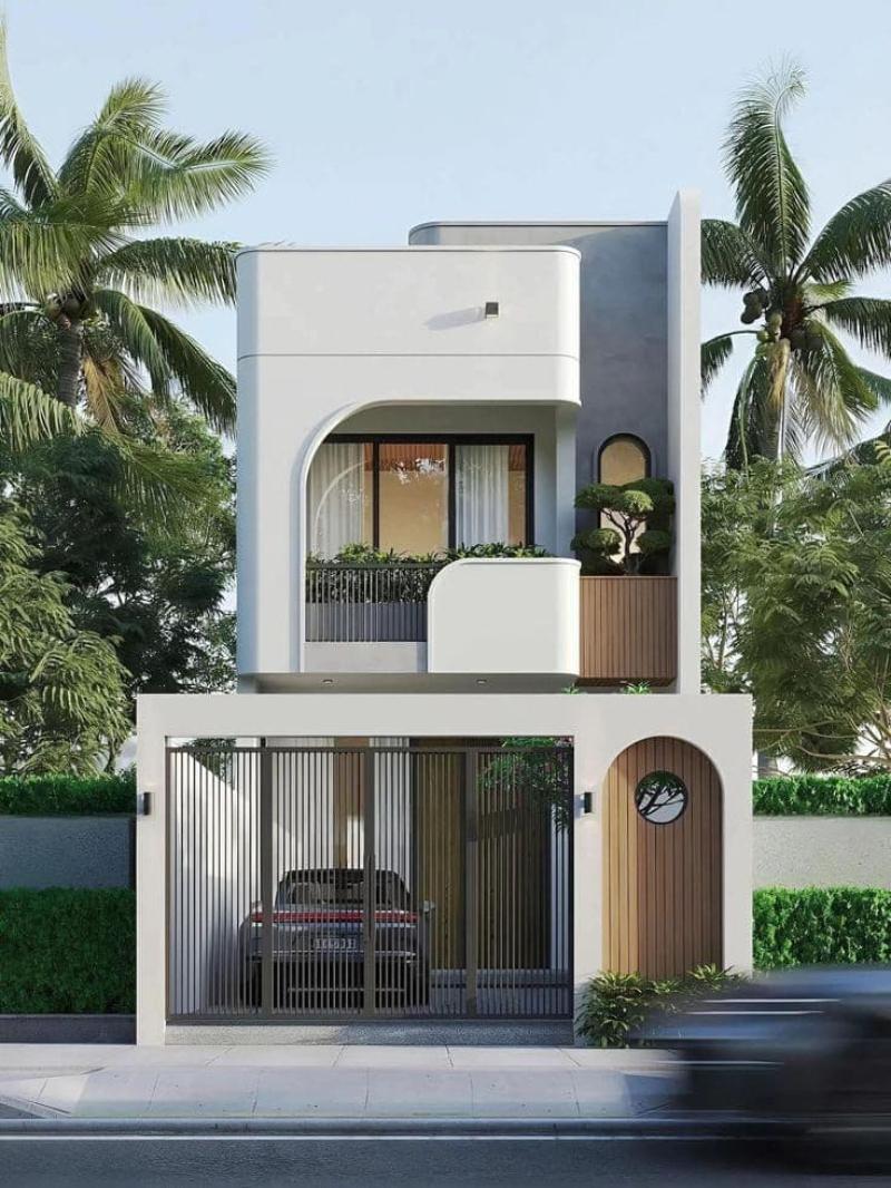 Mẫu thiết kế nhà 2 tầng 6x15 tối giản thu hút được nhiều ánh sáng tự nhiên