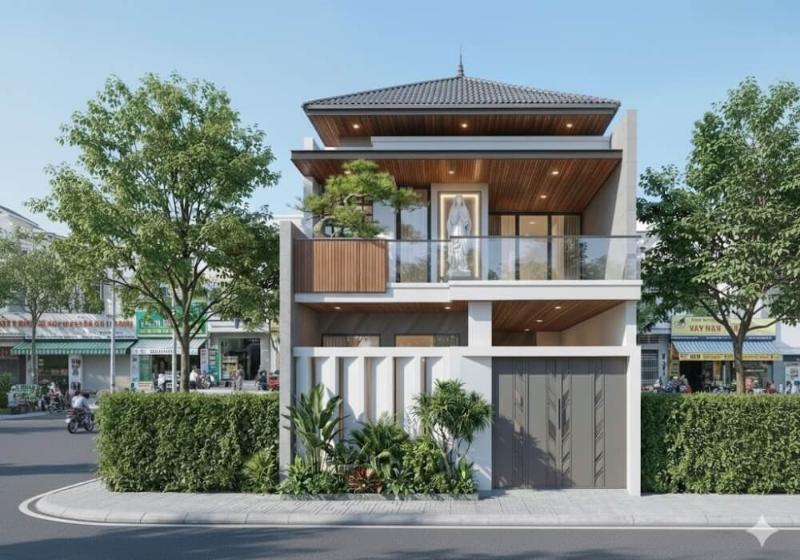 Nhà 2 tầng mái Nhật có khả năng chịu nhiệt tốt, độ bền cao và rất dễ thoát nước