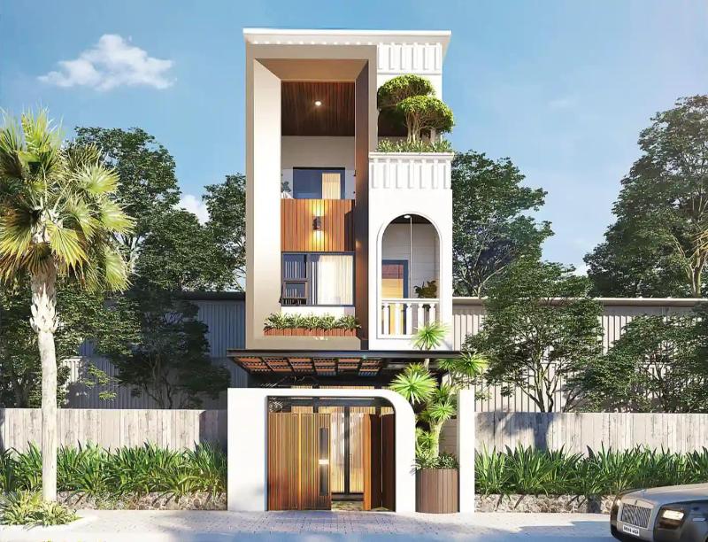 Mẫu nhà 4x10m 3 phòng ngủ phong cách trẻ trung, năng động