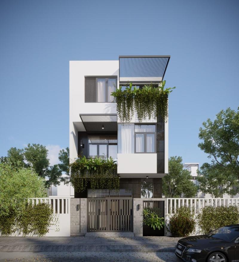 Mẫu thiết kế nhà 4x10m 3 phòng ngủ với điểm nhấn nhẹ nhàng