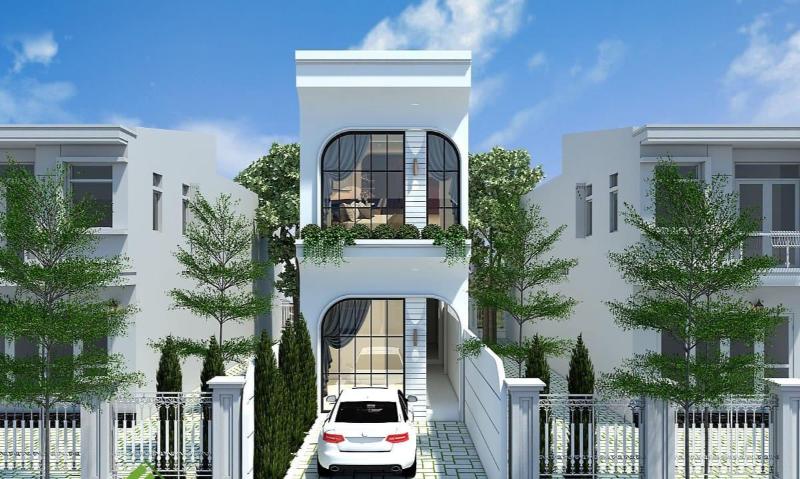 Mẫu thiết kế nhà 2 tầng 3 phòng ngủ diện tích 5x10m phong cách hiện đại