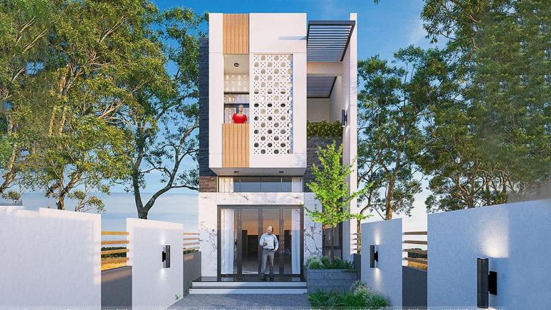 Mẫu thiết kế nhà diện tích 5x10m 2 tầng có 3 phòng ngủ phong cách hiện đại