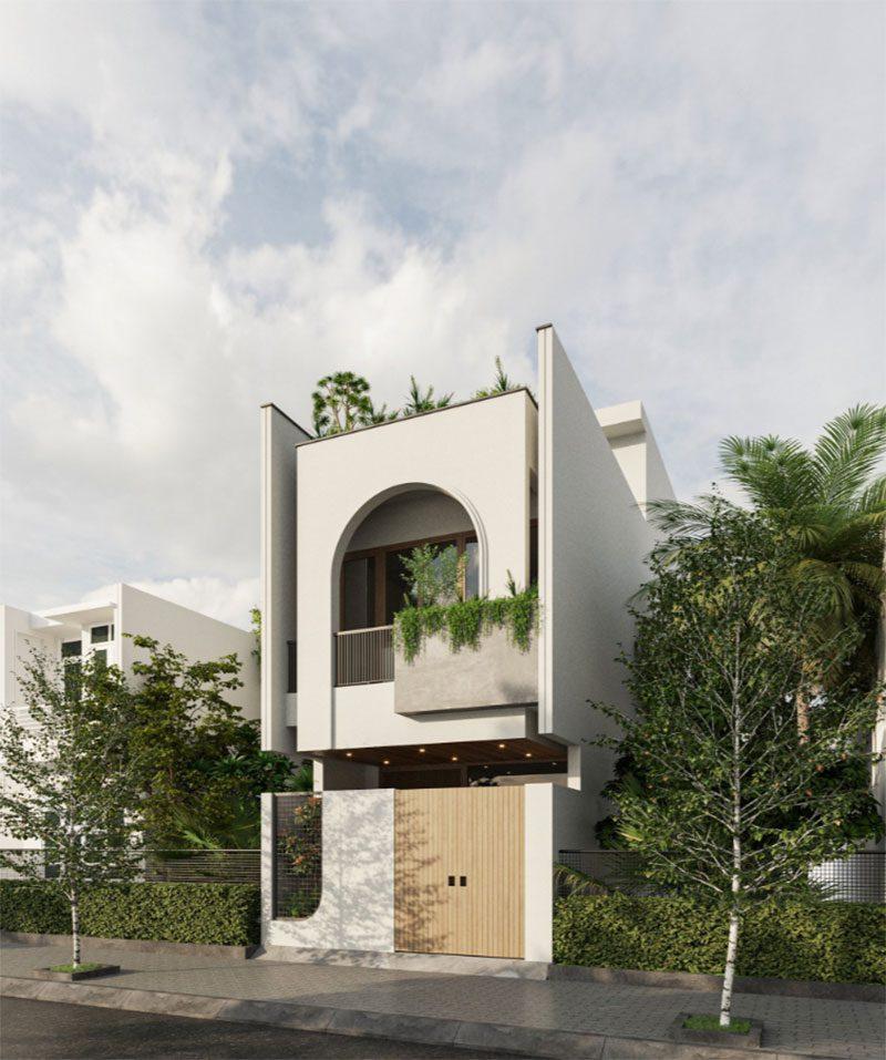 Mẫu thiết kế nhà 5x20m có sân vườn hiện đại có vẻ đẹp khó lỗi thời