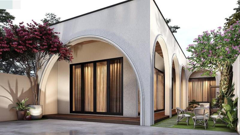 Nhà cấp 4 chữ L 60m2 thường có thêm không gian sân vườn thoáng mát