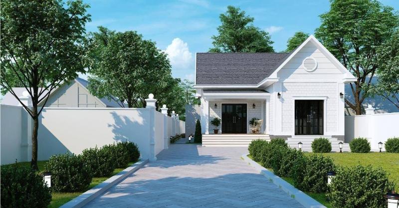 Mẫu thiết kế nhà cấp 4 60m2 2 phòng ngủ mái Thái có đa dạng màu sắc khác nhau