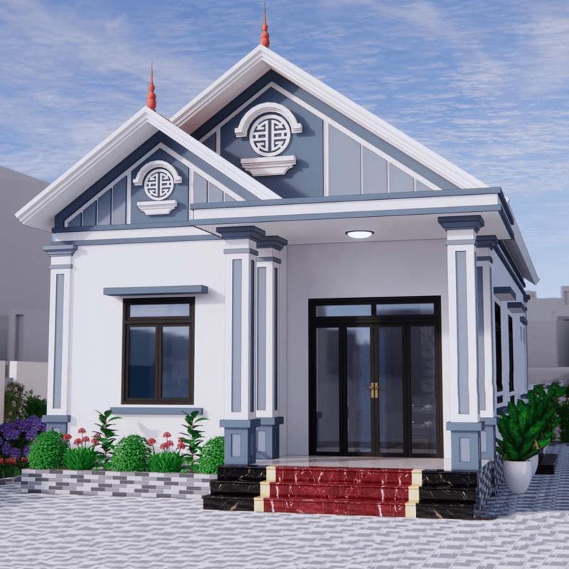 Mẫu thiết kế nhà cấp 4 6x12m mái Thái được sử dụng nhiều tại nông thôn