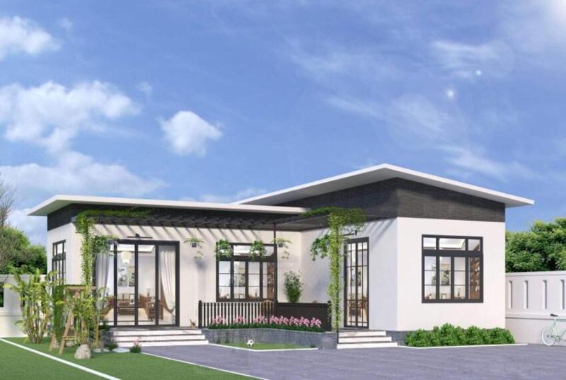 Mẫu thiết kế nhà cấp 4 ngang 6m hình chữ L có diện tích lớn, dễ dàng bố trí công năng