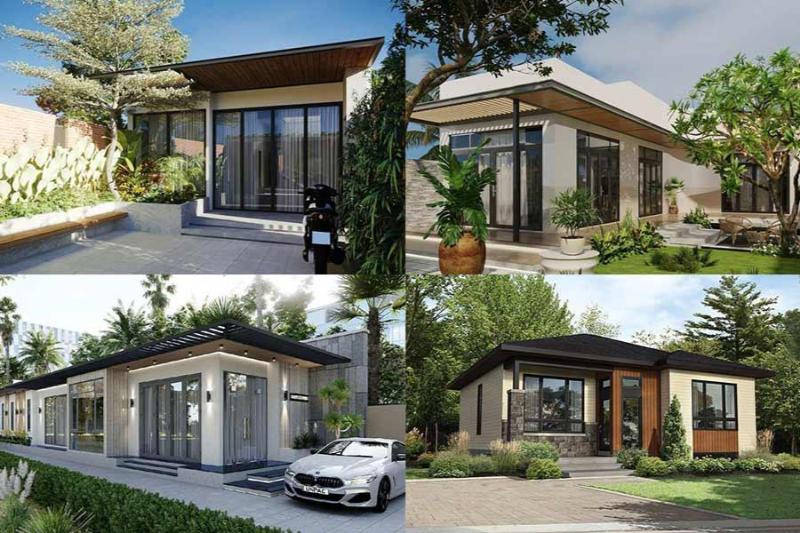 Mẫu thiết kế nhà cấp 4 có sân vườn ngang 6m