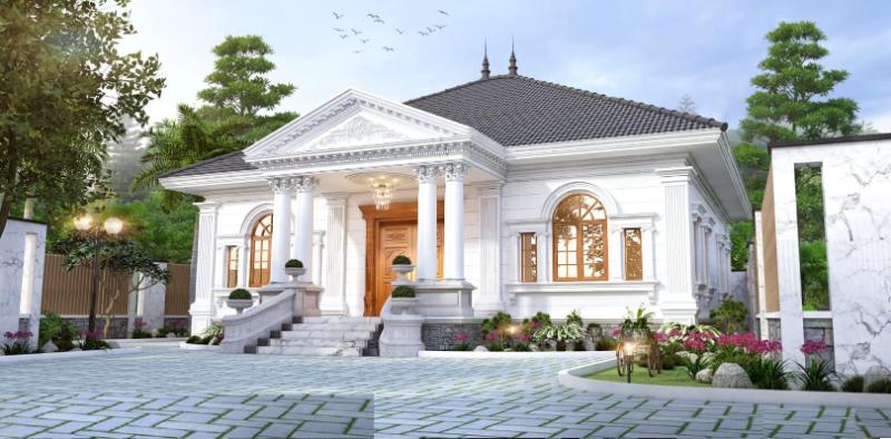 Tham khảo mẫu thiết kế nhà cấp 4 tân cổ điển ngang 6m