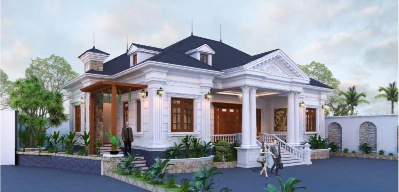 Mẫu thiết kế nhà cấp 4 ngang 6m tân cổ điển thu hút với thẩm mỹ độc lạ, ấn tượng