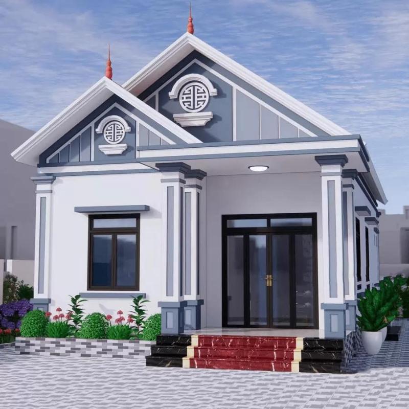 Mẫu thiết kế nhà cấp 4 ngang 6m mái Thái có độ bền cao