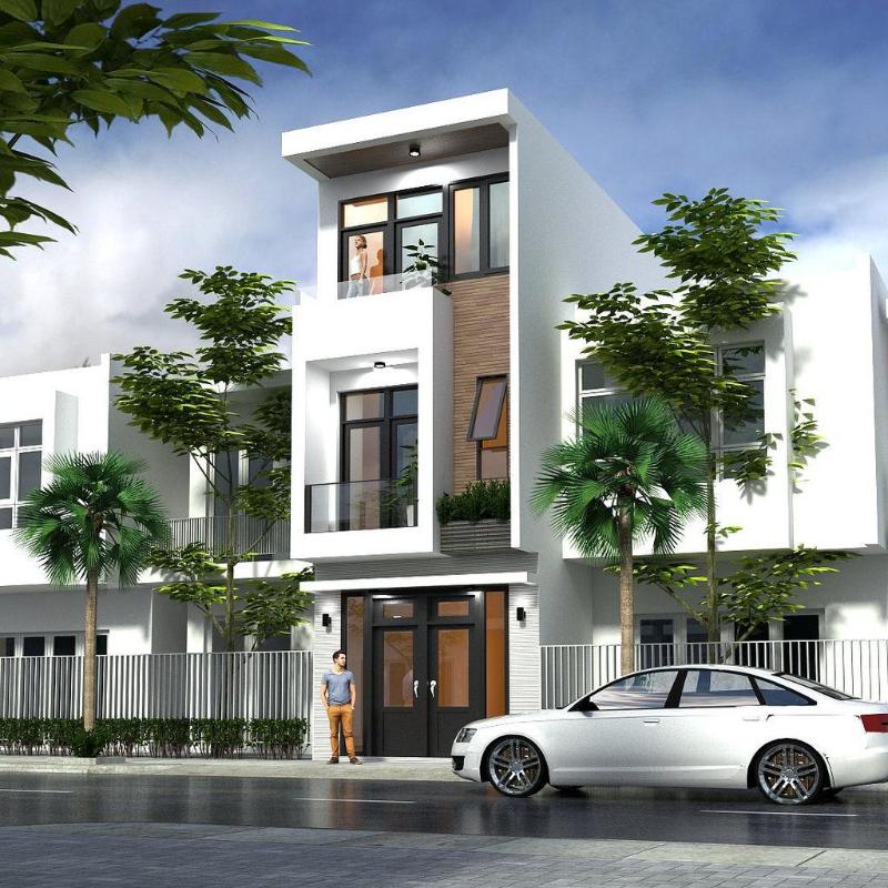 Mẫu thiết kế nhà 3 tầng mặt tiền 8m sâu 12m theo phong cách hiện đại