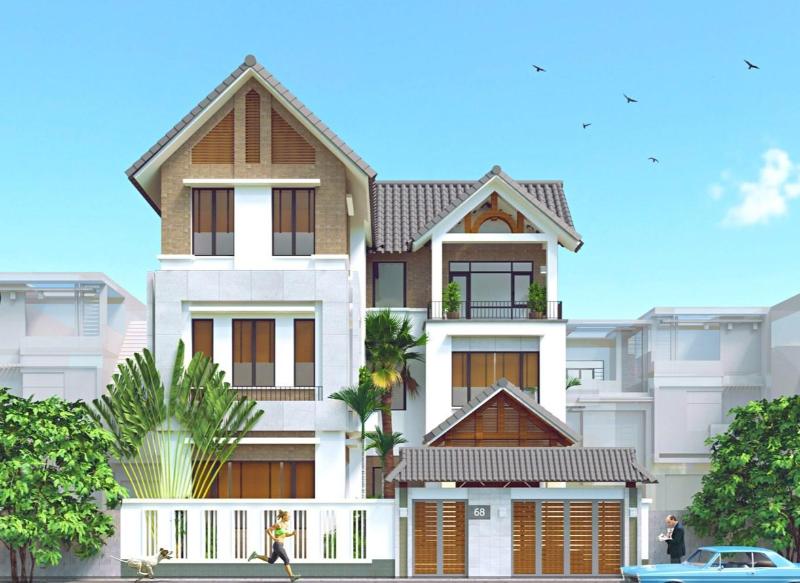 Mẫu nhà biệt thự mặt tiền 8m sâu 12m sở hữu diện mạo ấn tượng