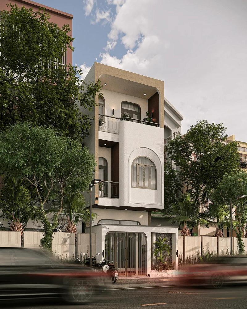 Mẫu thiết kế nhà ngang 4m dài 7m 2 tầng mái bằng có tính thẩm mỹ khó lỗi thời