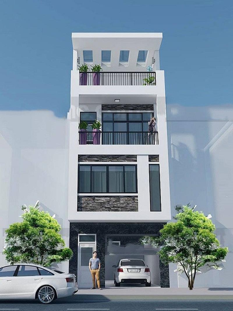 Mẫu thiết kế nhà ngang 4m dài 7m 2 tầng mái bằng có tính thẩm mỹ khó lỗi thời