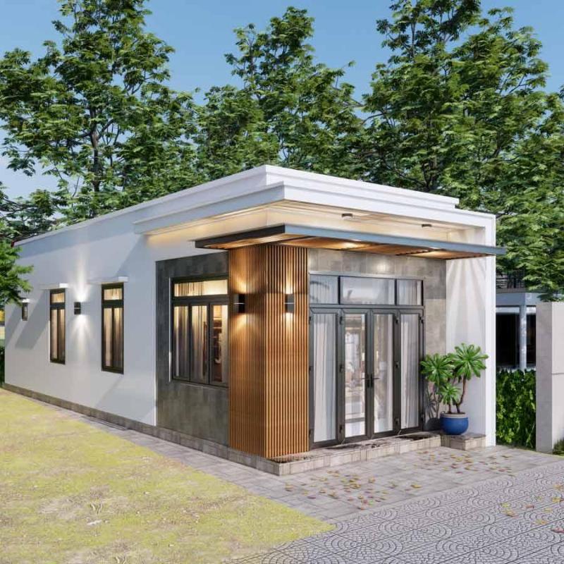 Mẫu nhà ngang 4m dài 8m cấp 4 phù hợp với người độc thân hoặc vợ chồng trẻ