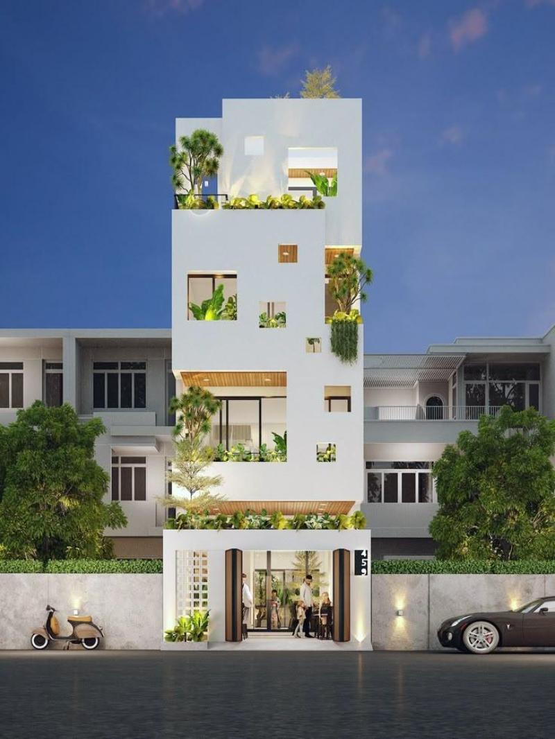 Mẫu nhà mái bằng ngang 4m dài 8m có chi phí xây dựng rẻ