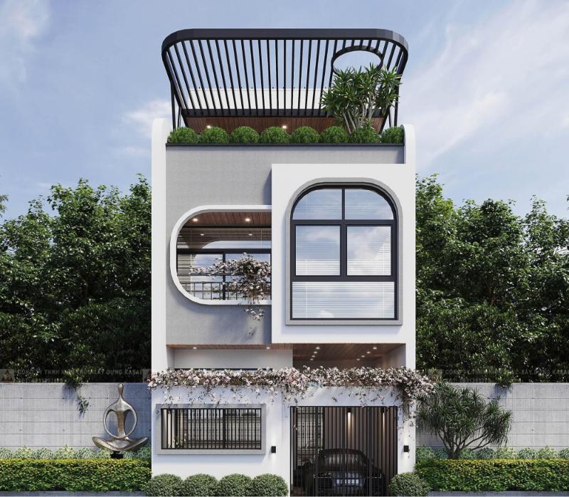 Tham khảo mẫu nhà ngang 6m dài 12m 2 tầng 1 tum trẻ trung