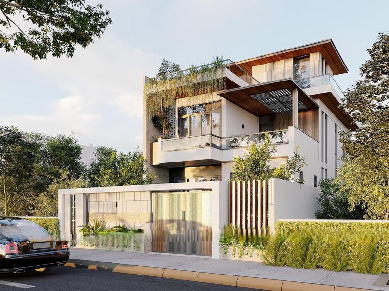 Mặt tiền nhà biệt thự gây choáng ngợp với sự đẳng cấp, thượng lưu